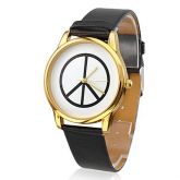 Unisex Anti-War Projeto Banda PU Quartz Relógio de pulso ana